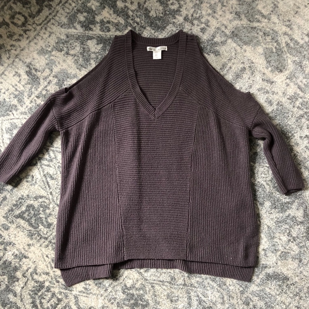 Purple Cold Shoulder Sweater